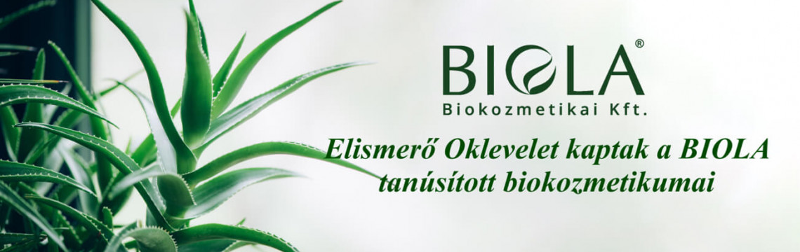 Elismerő Oklevelet kaptak a BIOLA tanúsított biokozmetikumai