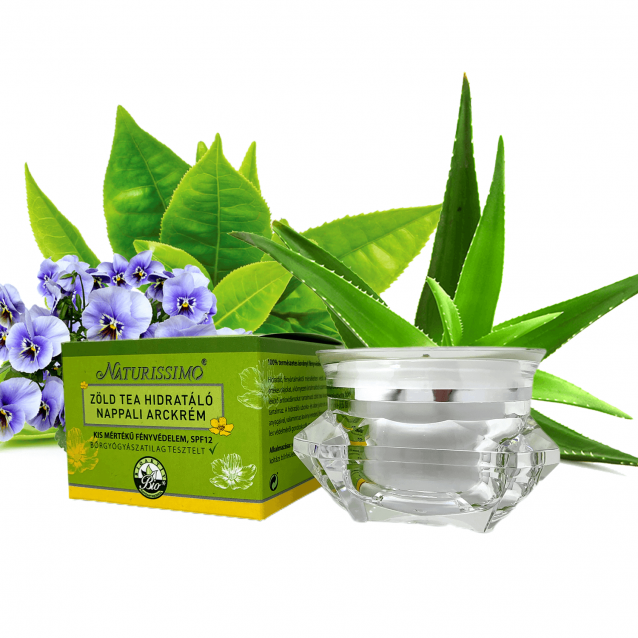 Zöld tea hidratáló nappali arckrém - SPF 12 - 50 ml sötét