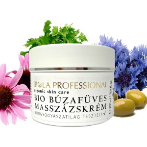 Bio búzafüves masszázskrém (dermatológiailag tesztelt ✔) - 200 ml